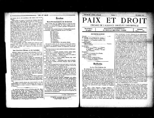 Paix et Droit.  (01/02/1922)